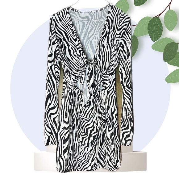 Black and white animal print dress - Picture 1 of 6